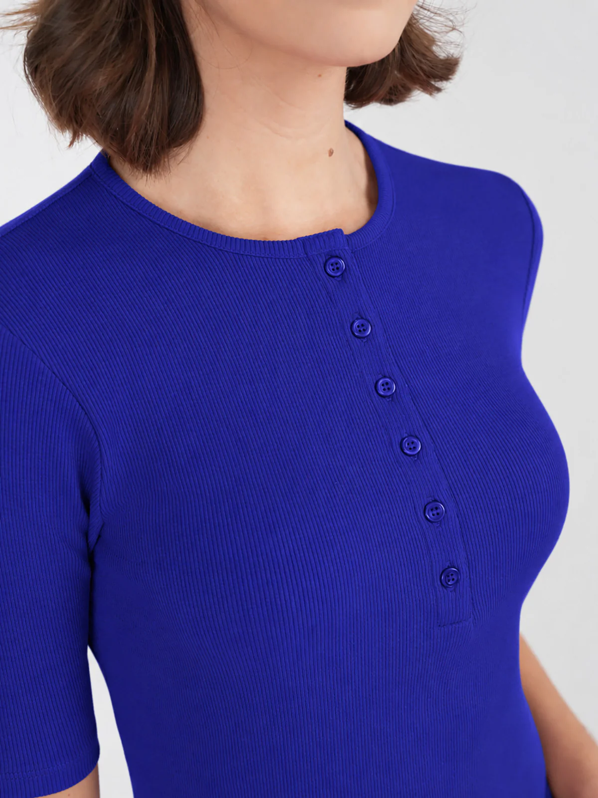 1/2 Sleeve Button Front Rib Top - Image 12