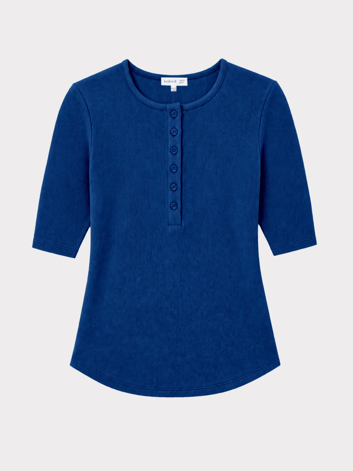 1/2 Sleeve Button Front Rib Top - Image 4