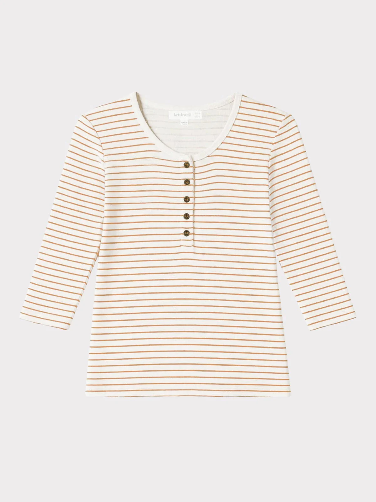 3/4 Sleeve Stripe Jersey Rib Tee - Image 5