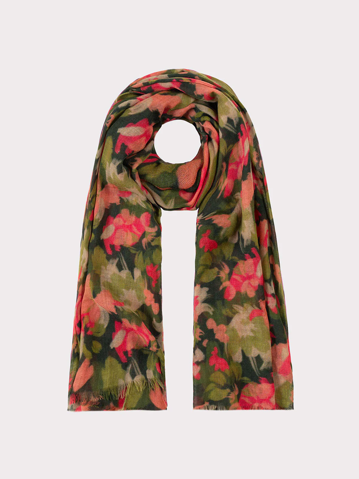 Brushed Floral Wool Scarf - Image 13