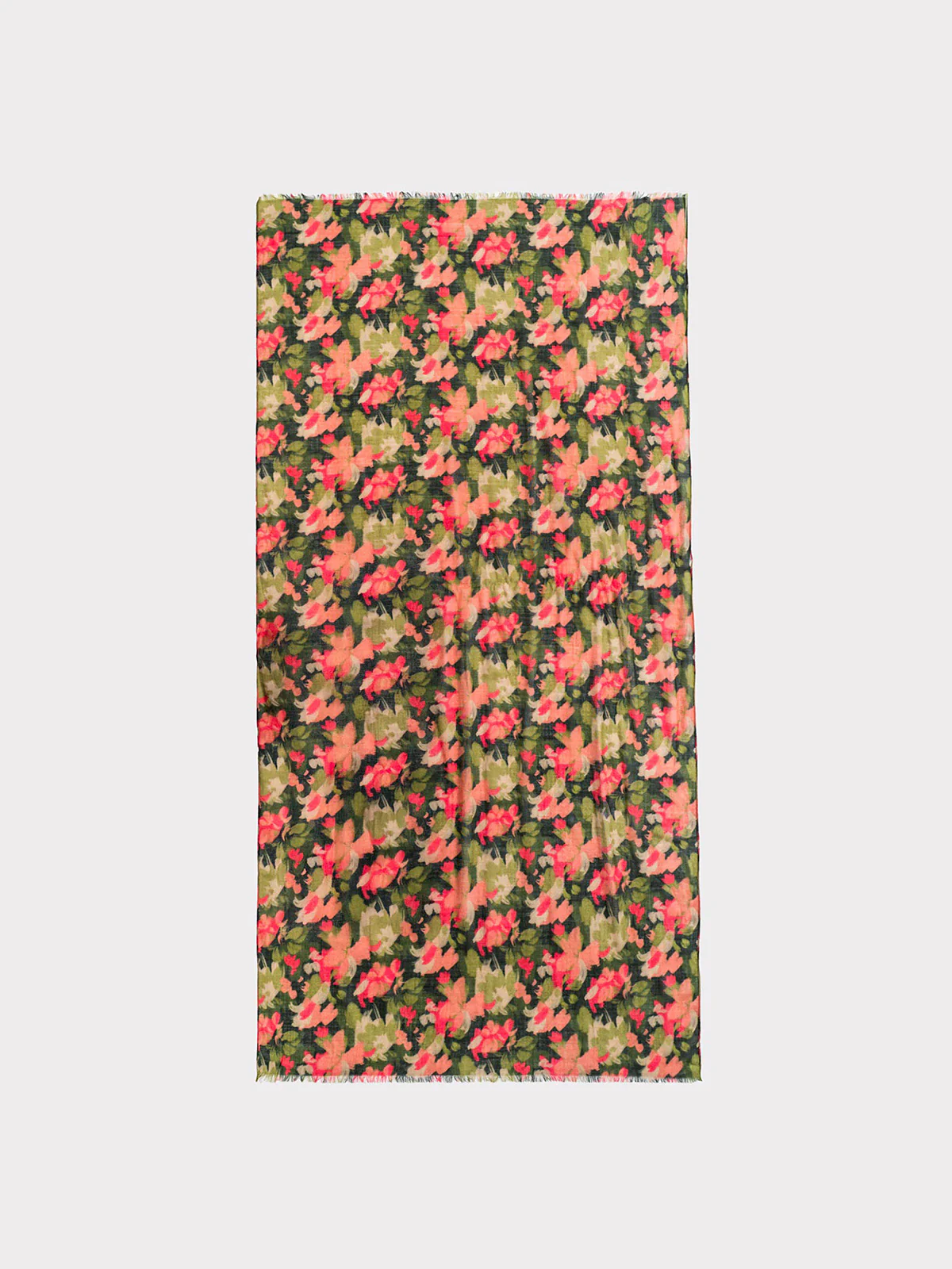 Brushed Floral Wool Scarf - Image 14