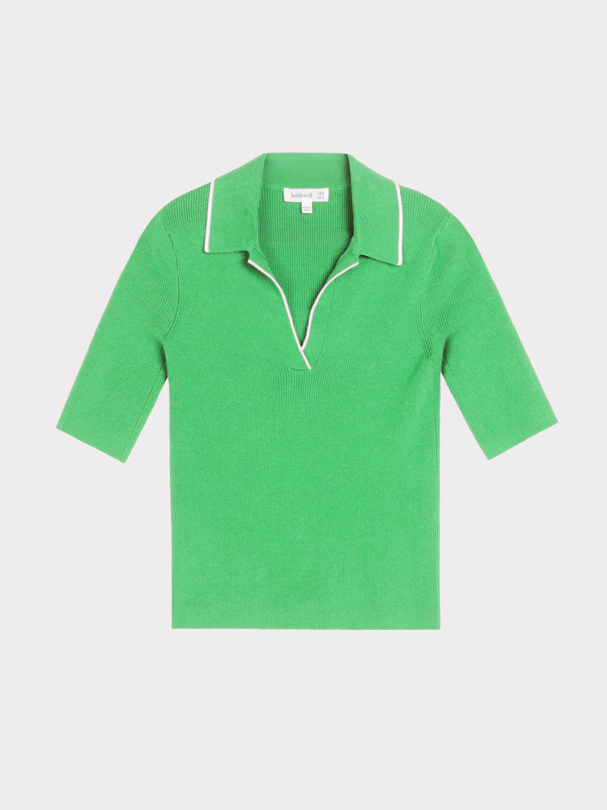 Collared 1/2 Sleeve Rib Top - Image 6