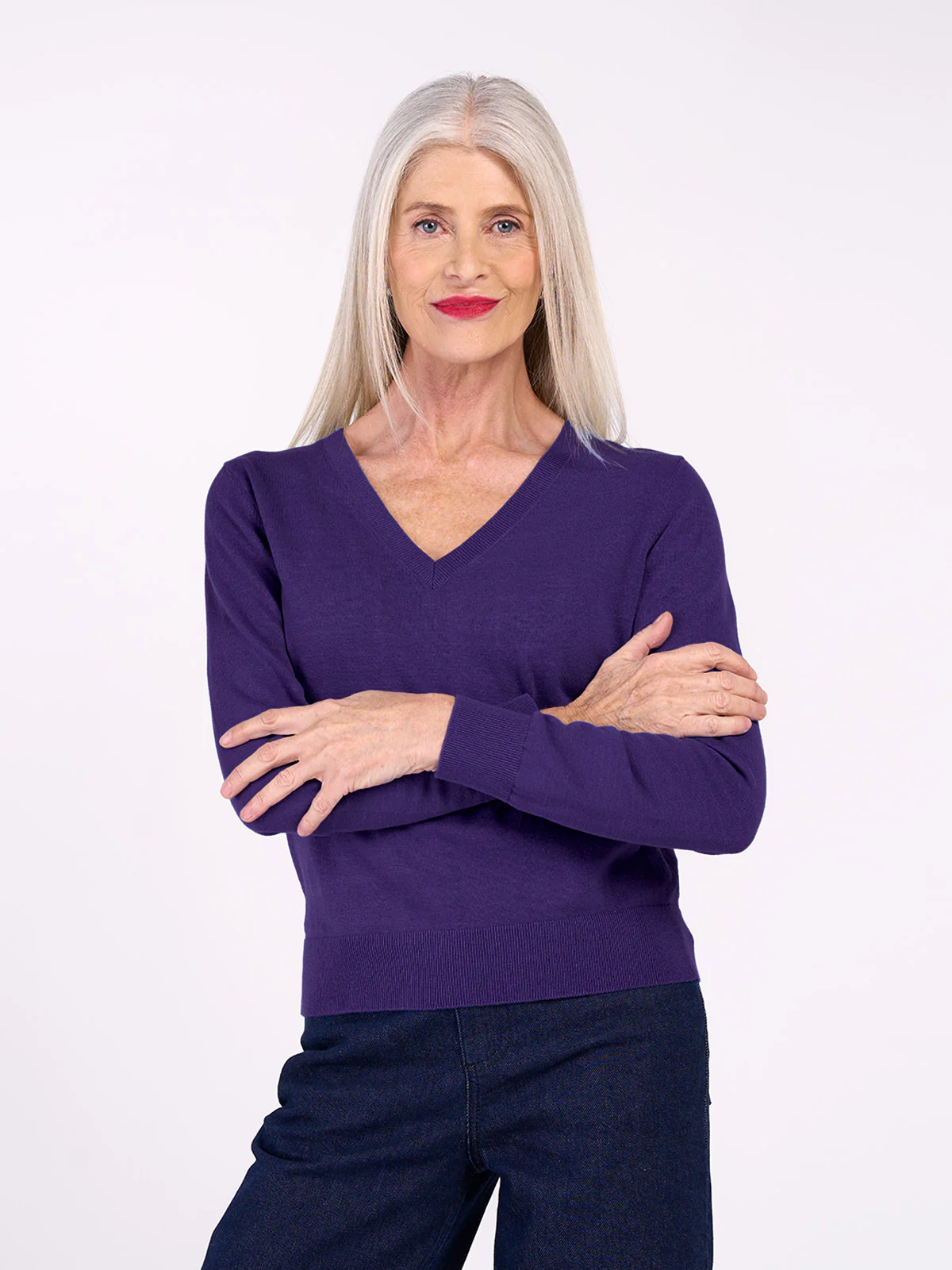 Cotton V Neck Jumper - Image 13