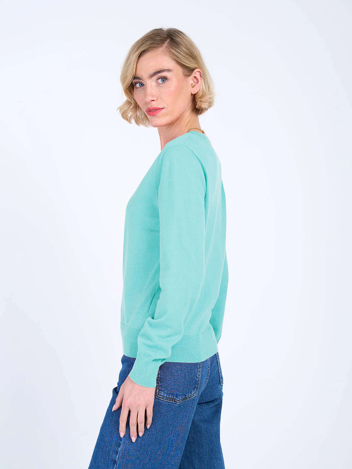 Cotton V Neck Jumper - Image 23