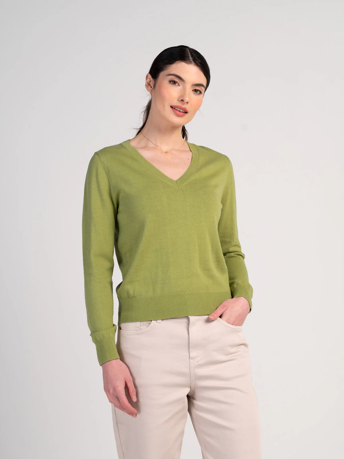 Cotton V Neck Jumper - Image 33