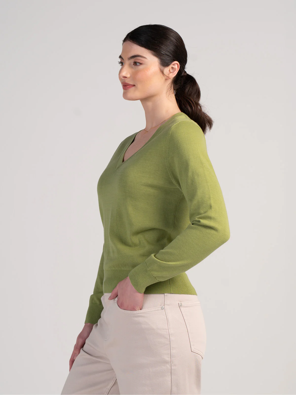 Cotton V Neck Jumper - Image 35