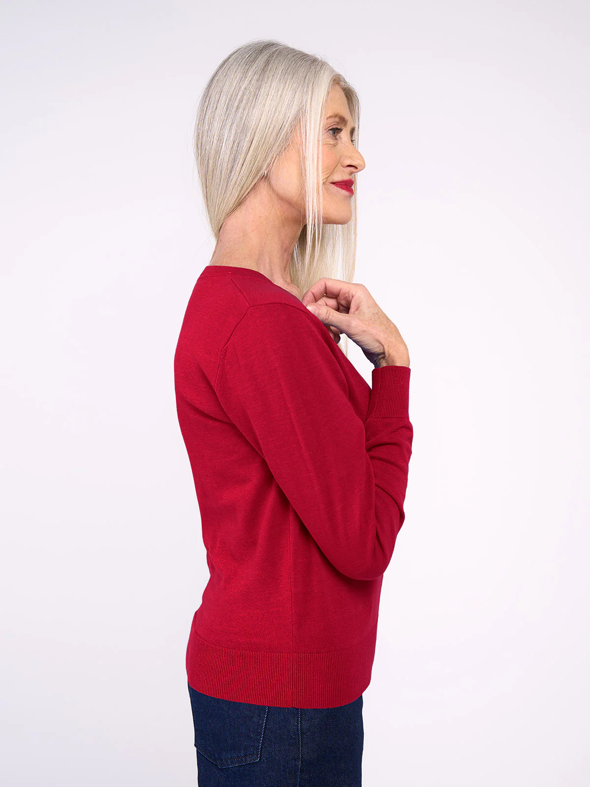 Cotton V Neck Jumper - Image 47