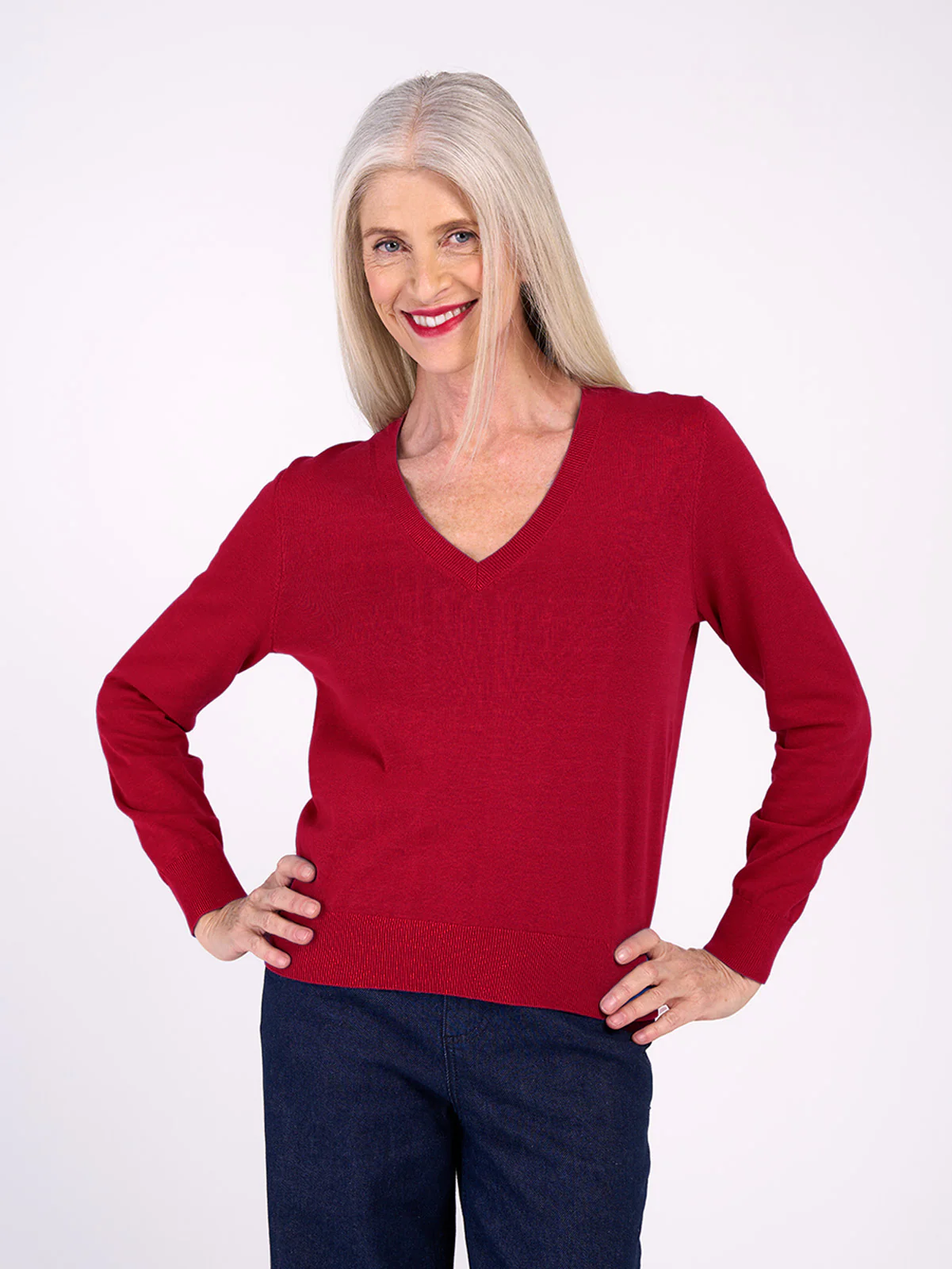 Cotton V Neck Jumper - Image 49