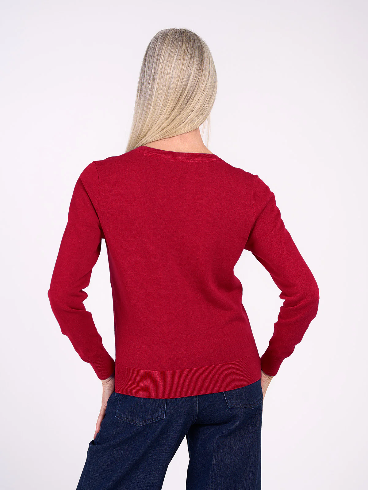Cotton V Neck Jumper - Image 50