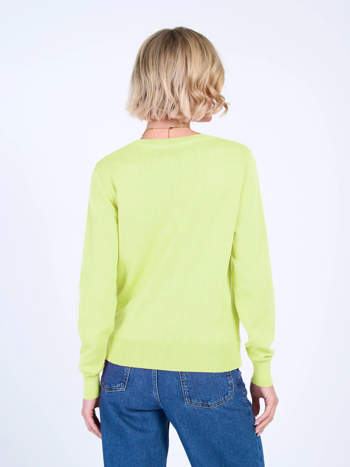 Cotton V Neck Jumper - Image 6