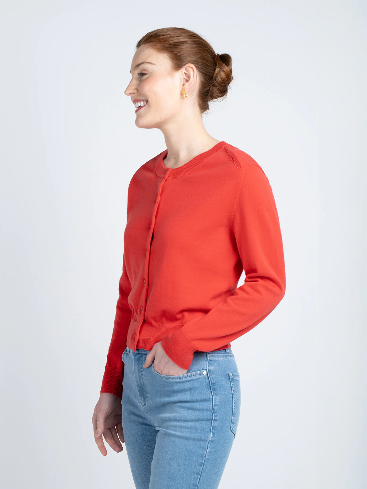 Crew Neck Cotton Cardigan - Image 11