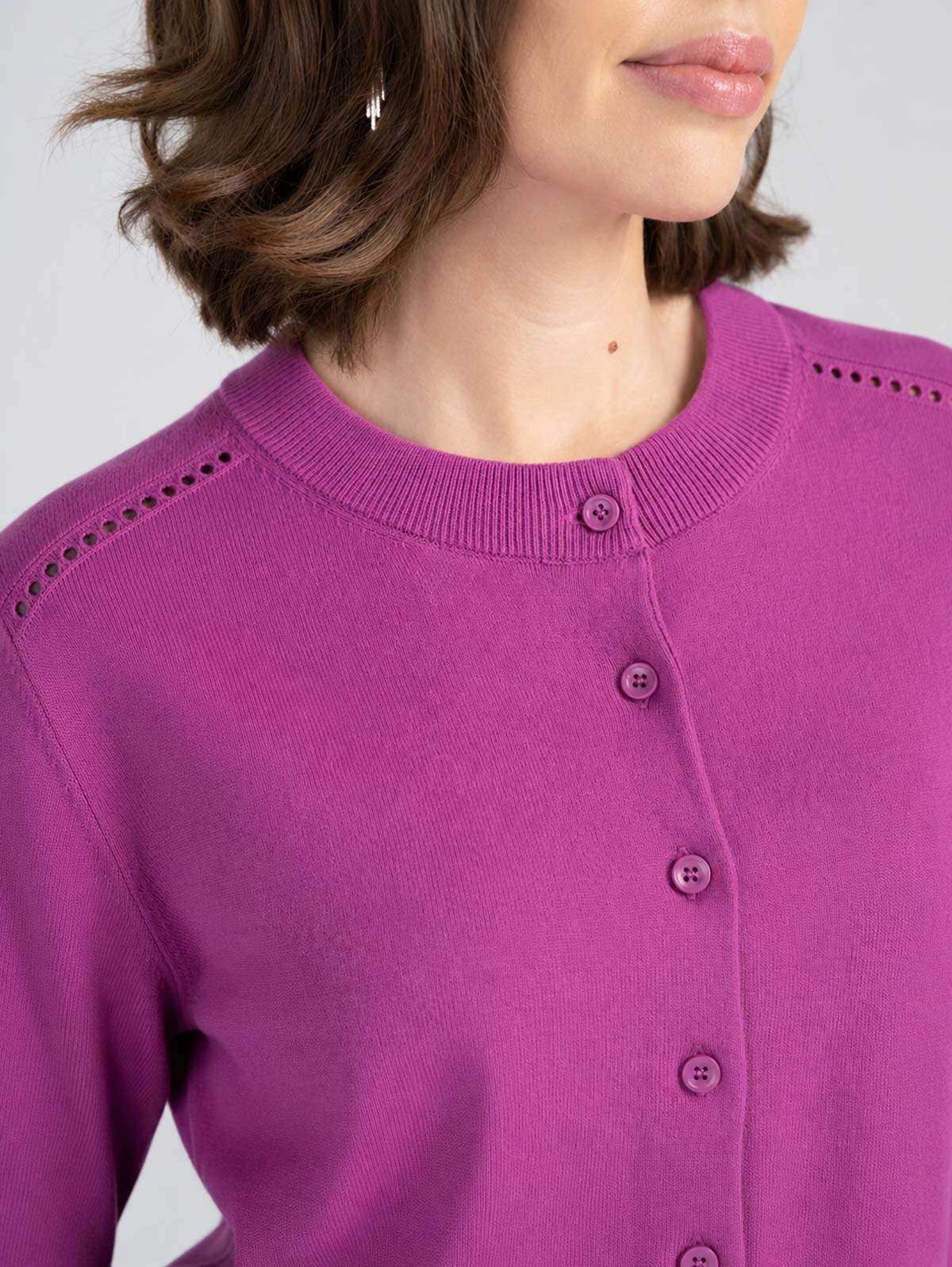 Crew Neck Cotton Cardigan - Image 19