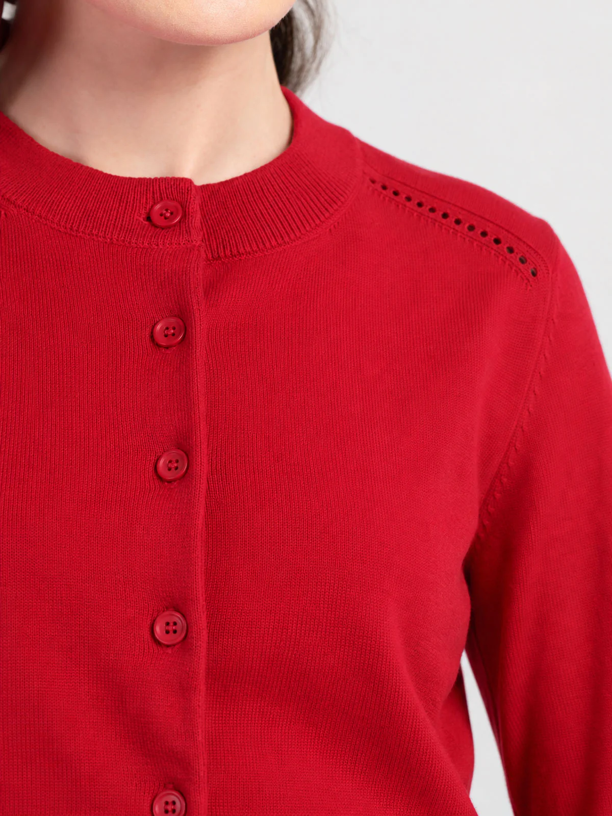 Crew Neck Cotton Cardigan - Image 30