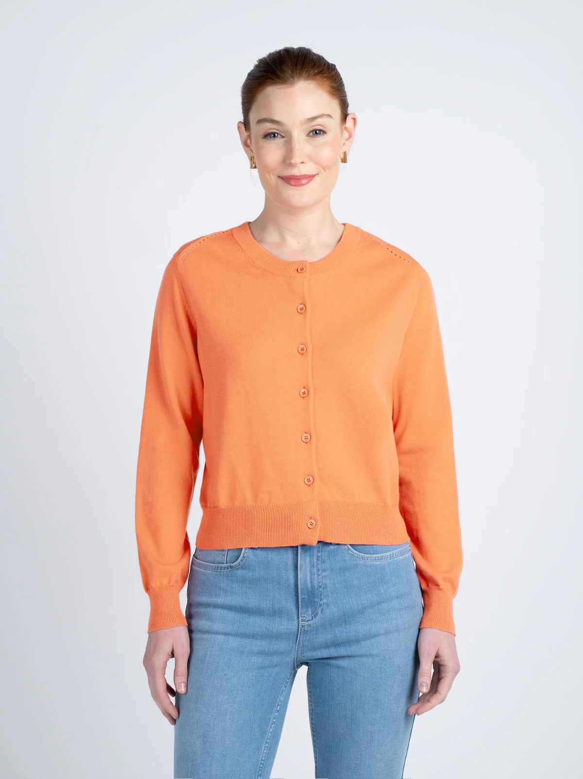 Crew Neck Cotton Cardigan - Image 33