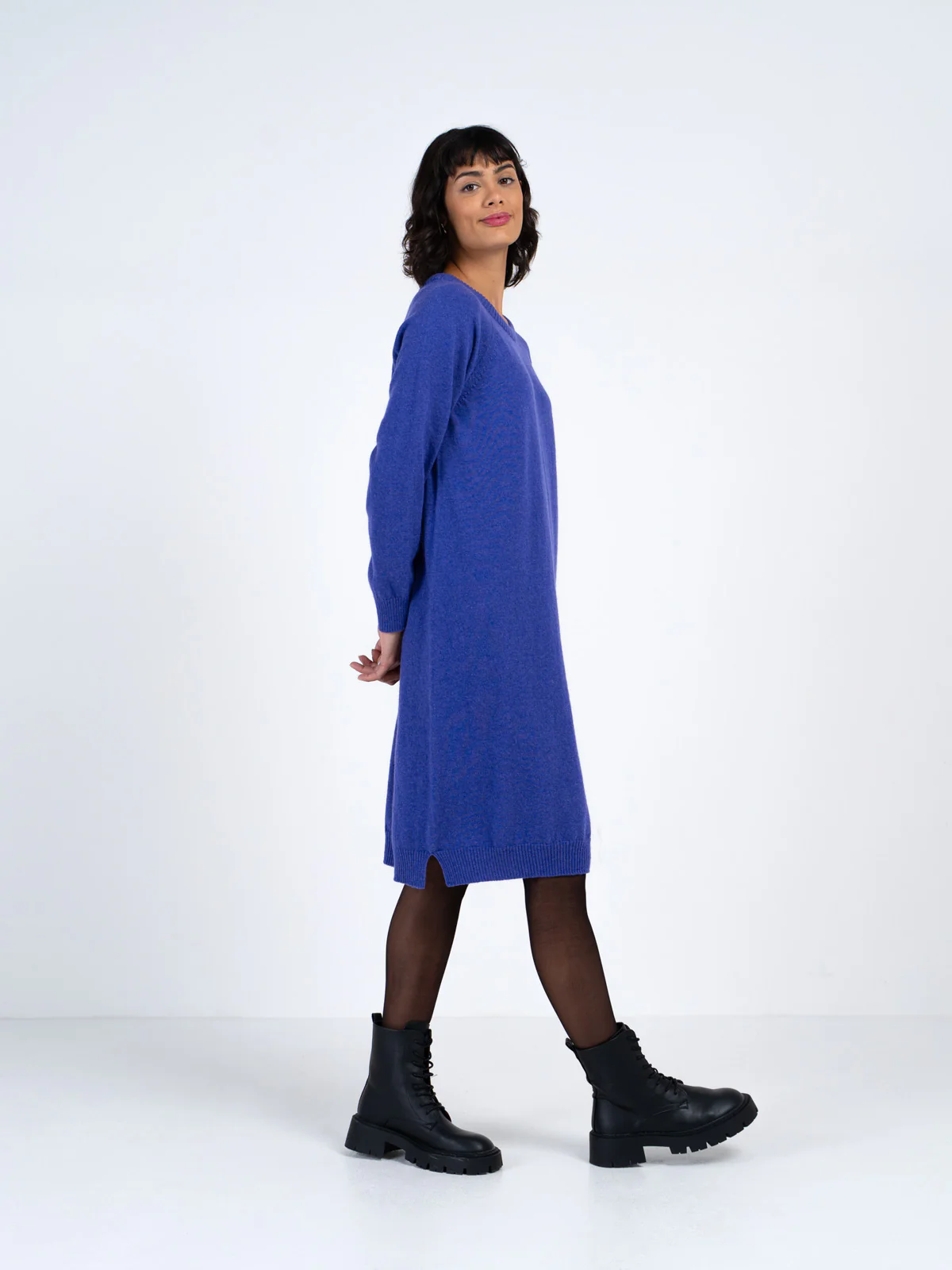 Crew Neck Knitted Dress - Image 3