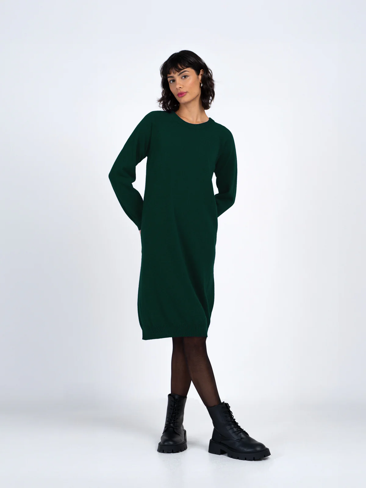 Crew Neck Knitted Dress - Image 6