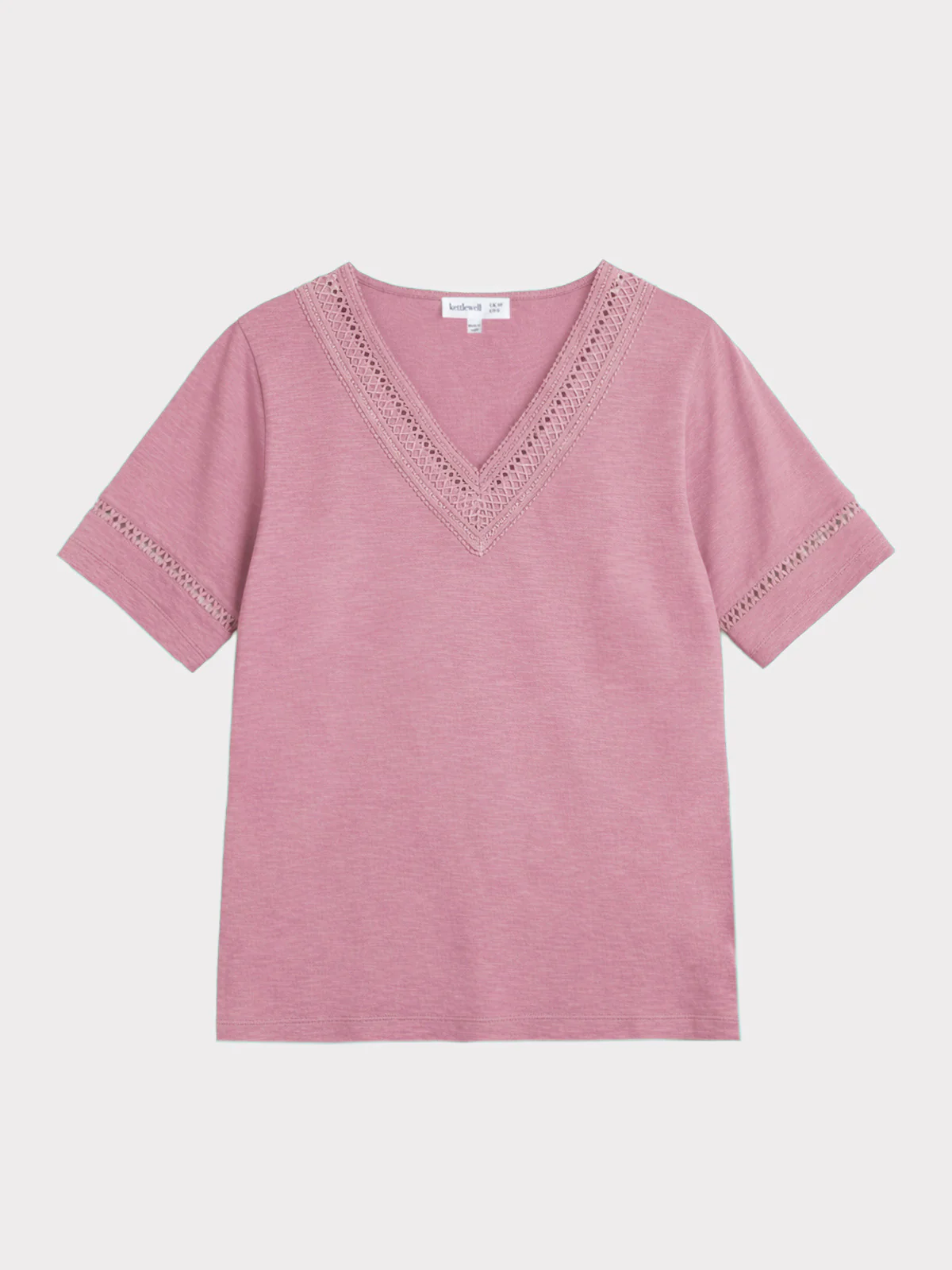 Crochet Trim Jersey Slub Top - Image 4