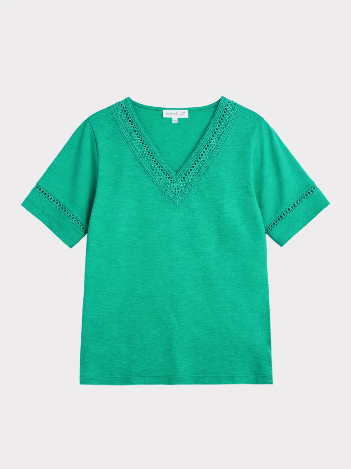 Crochet Trim Jersey Slub Top - Image 8