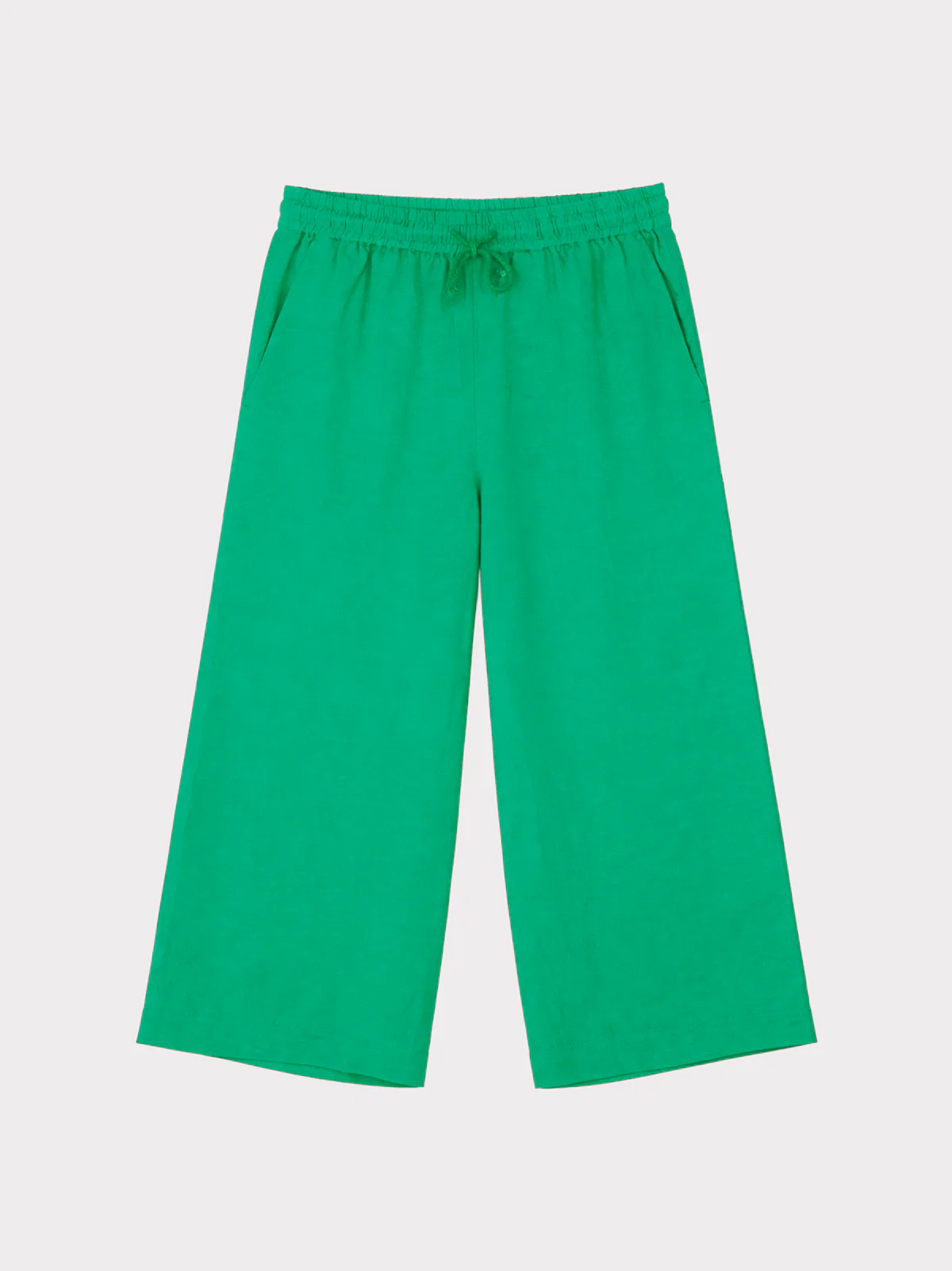 Cropped Wide Leg Linen Trousers - Image 10