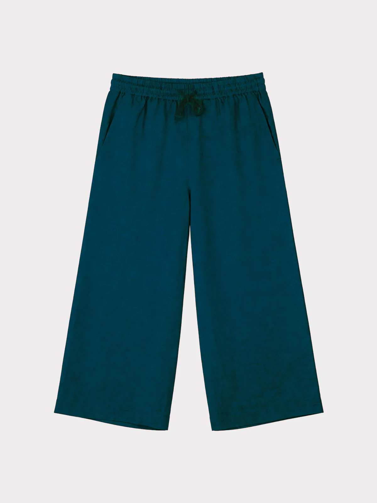 Cropped Wide Leg Linen Trousers - Image 6
