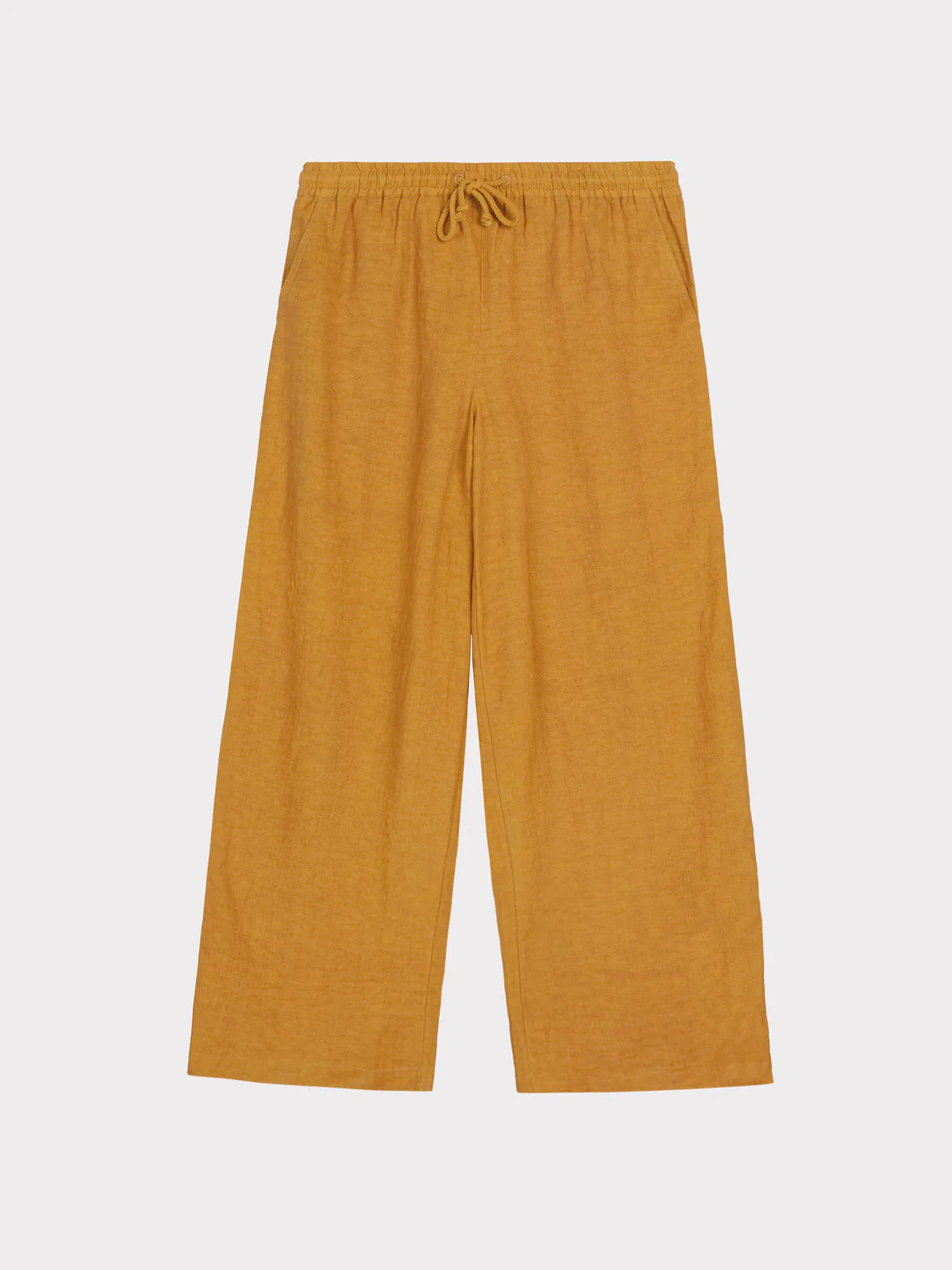 Drawstring Wide Leg Linen Trousers - Image 12