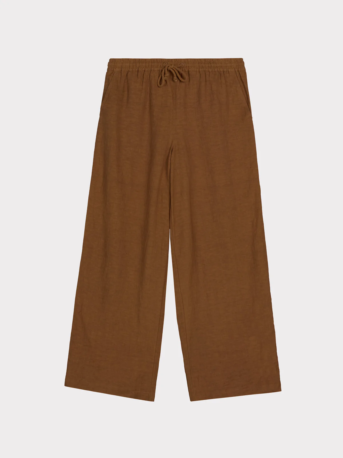 Drawstring Wide Leg Linen Trousers - Image 18
