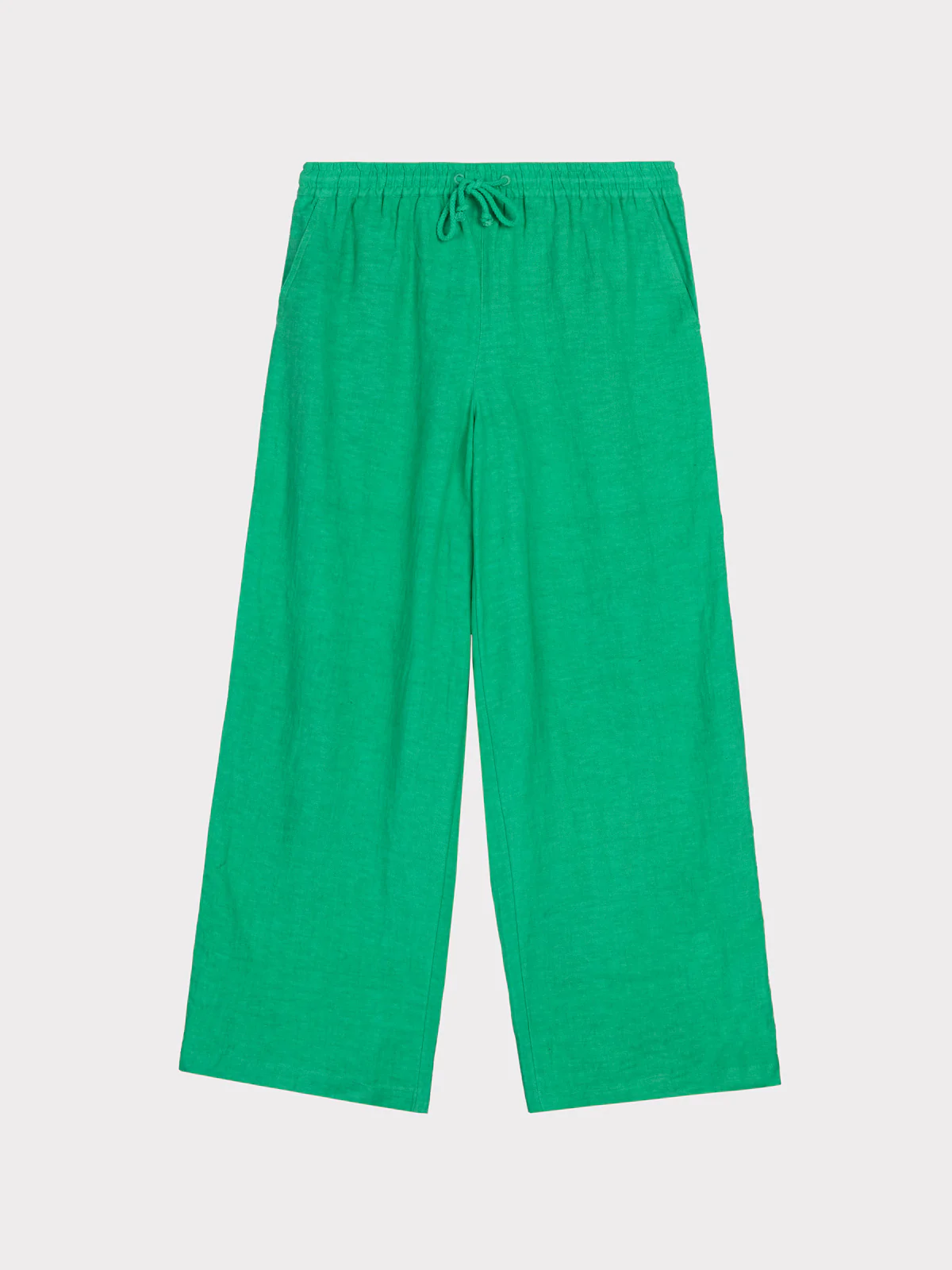 Drawstring Wide Leg Linen Trousers - Image 19