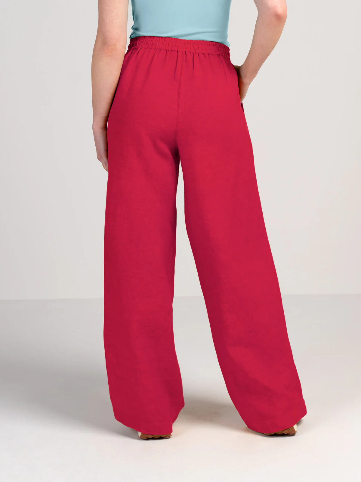 Drawstring Wide Leg Linen Trousers - Image 22