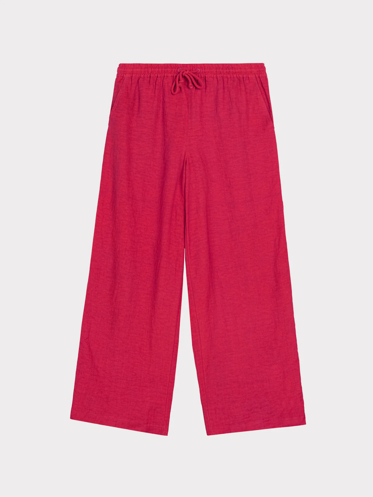 Drawstring Wide Leg Linen Trousers - Image 25