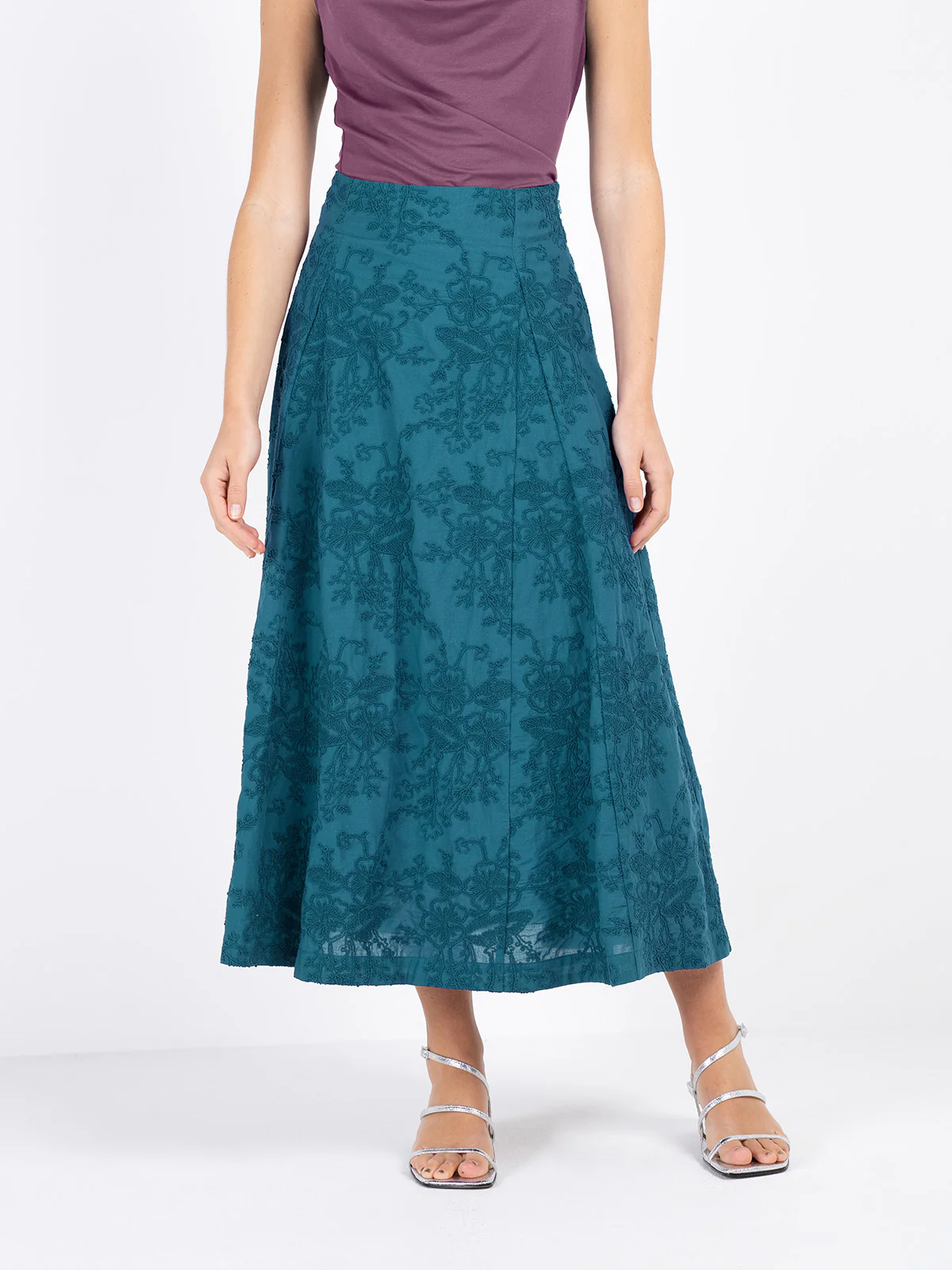Embroidered A Line Skirt - Image 7
