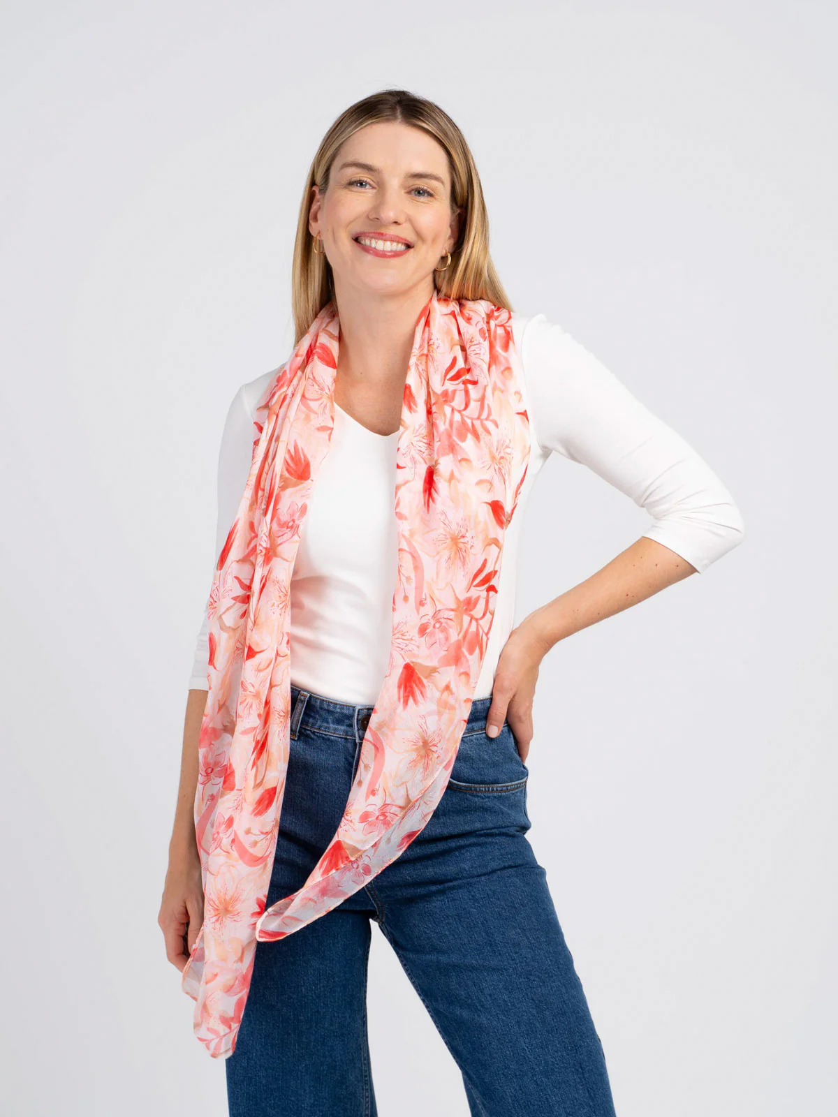 Evangeline Floral Square Scarf - Image 6