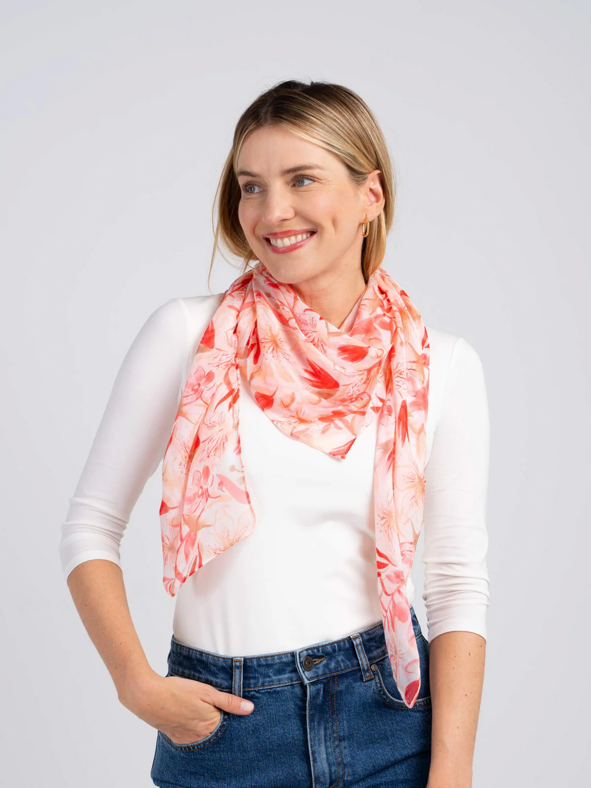Evangeline Floral Square Scarf - Image 7