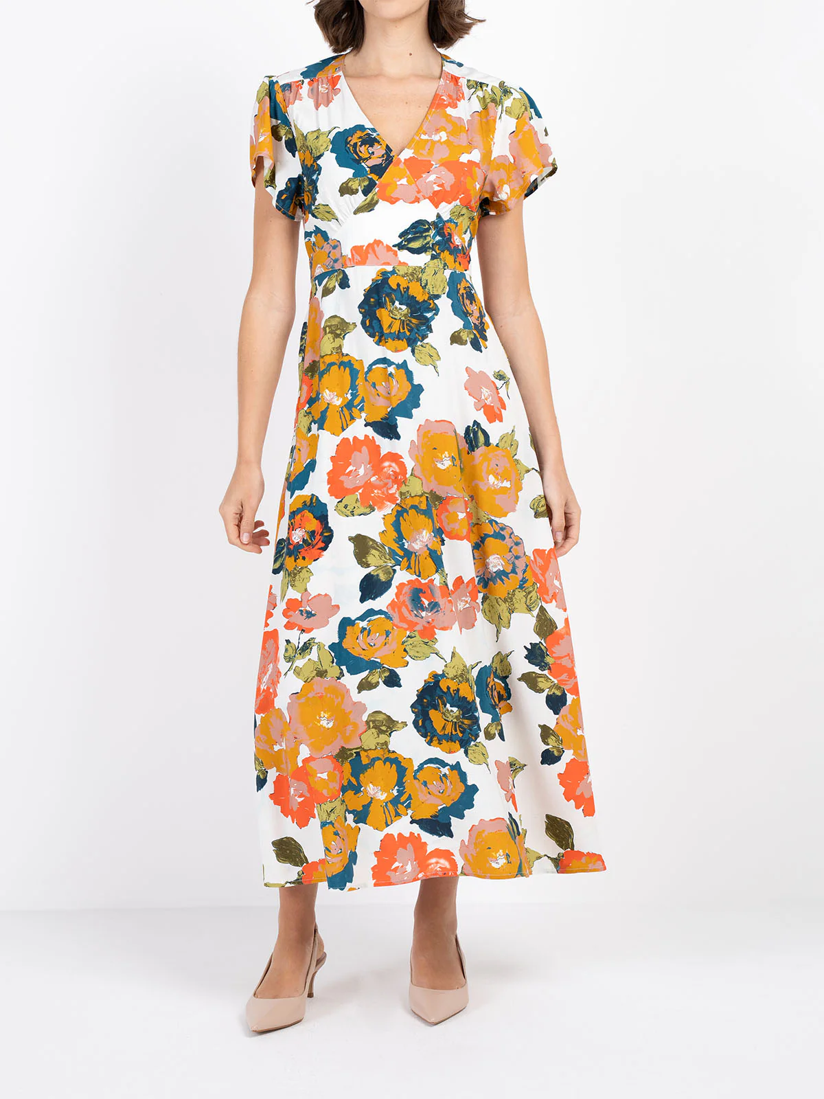 Floral Print Tie Back Dress