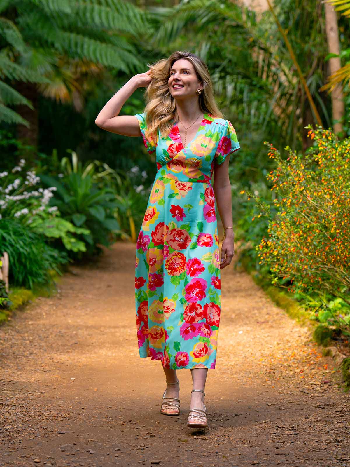 Floral Print Tie Back Dress - Image 16