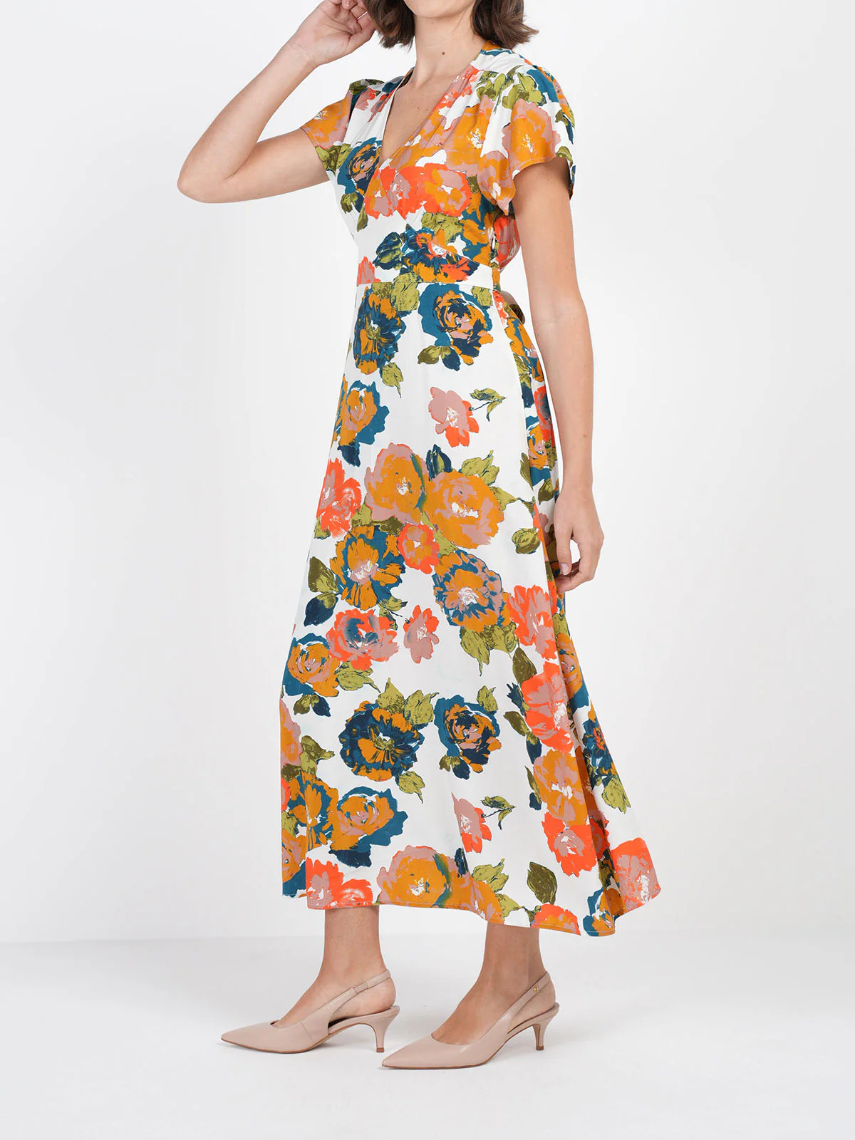 Floral Print Tie Back Dress - Image 4