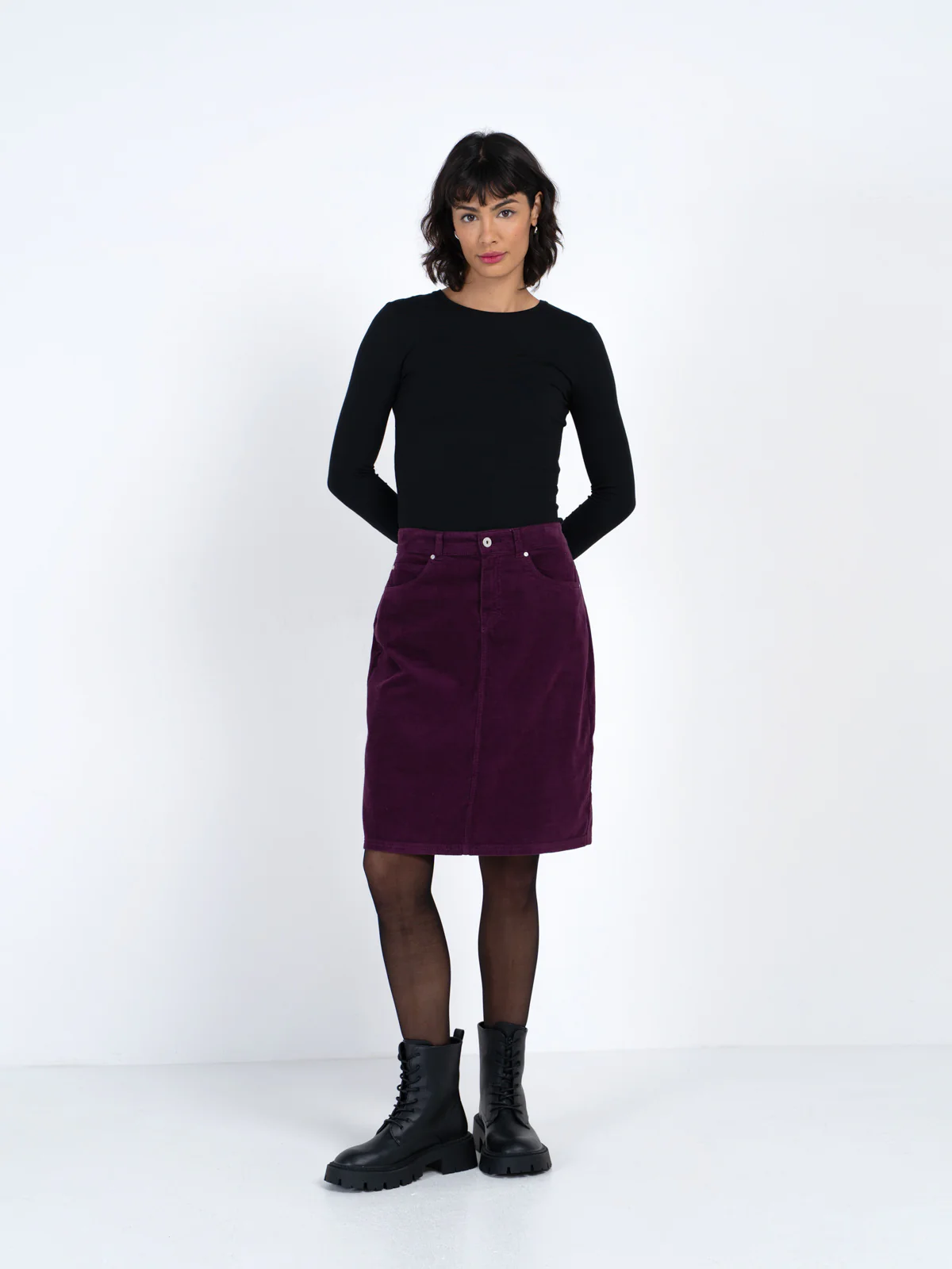 Jamie Cord Knee Length Skirt