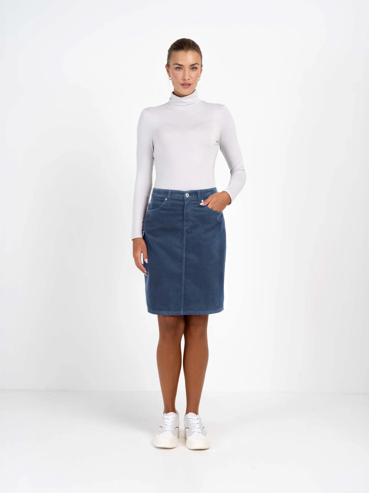 Jamie Cord Knee Length Skirt - Image 19