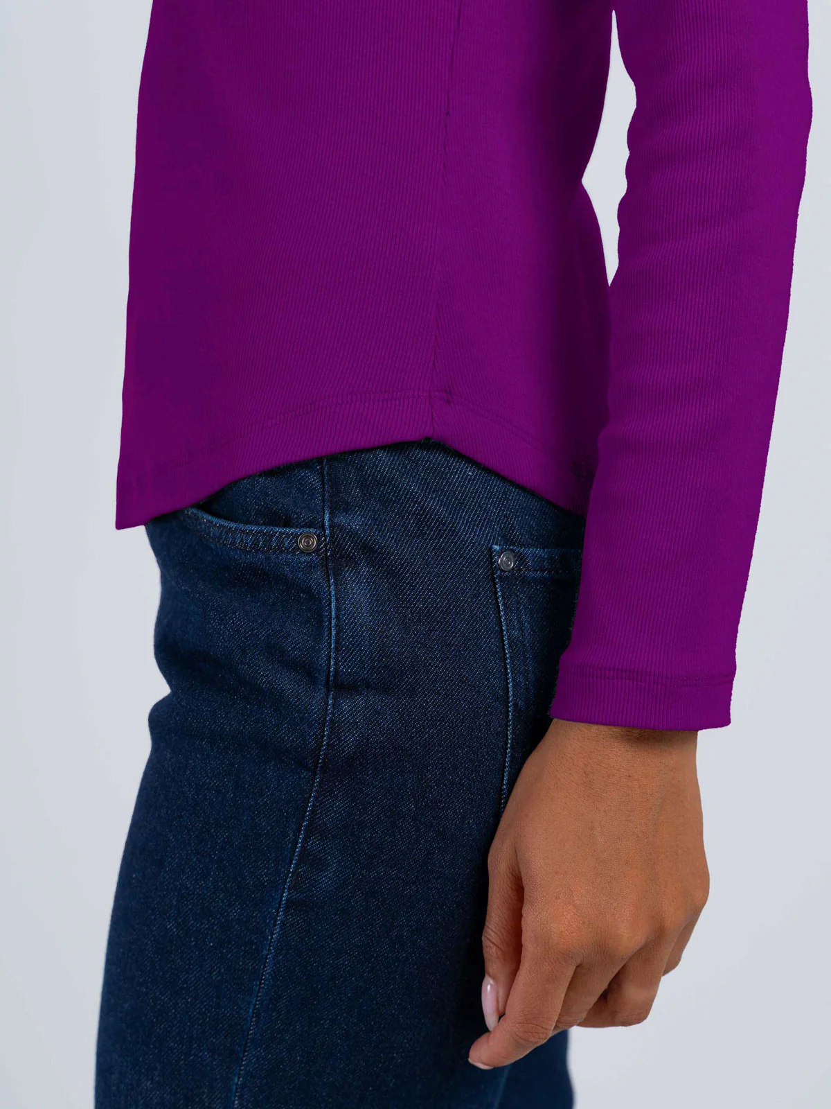 Long Sleeve Cotton Rib V - Image 3