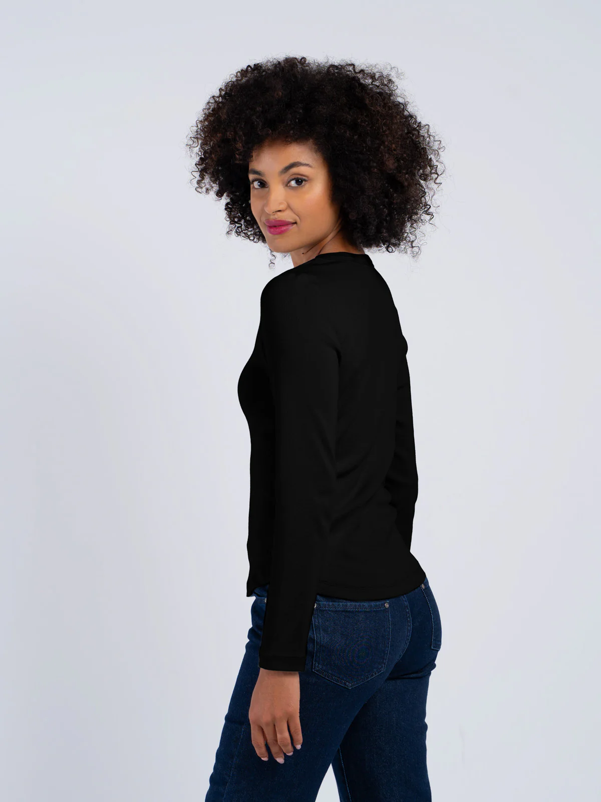 Long Sleeve Cotton Rib V - Image 6