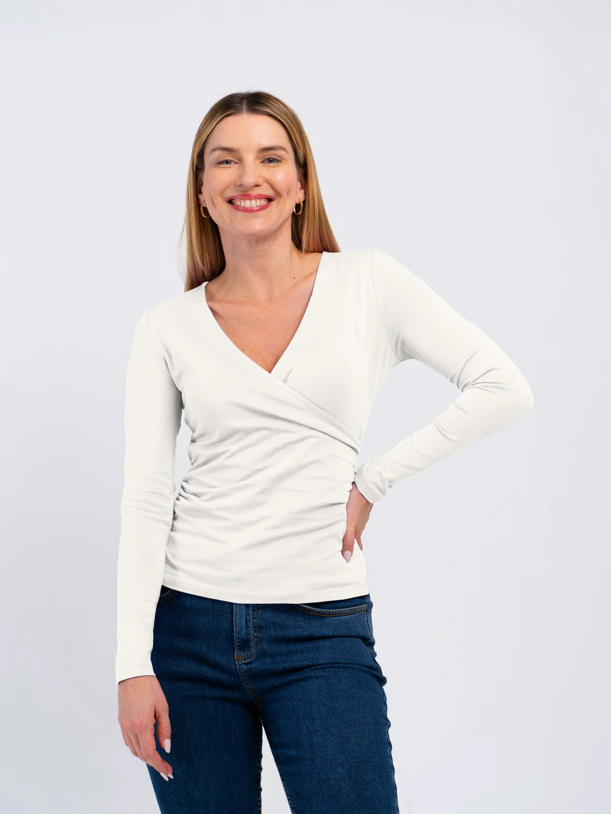 Long Sleeve Faux Wrap - Image 47