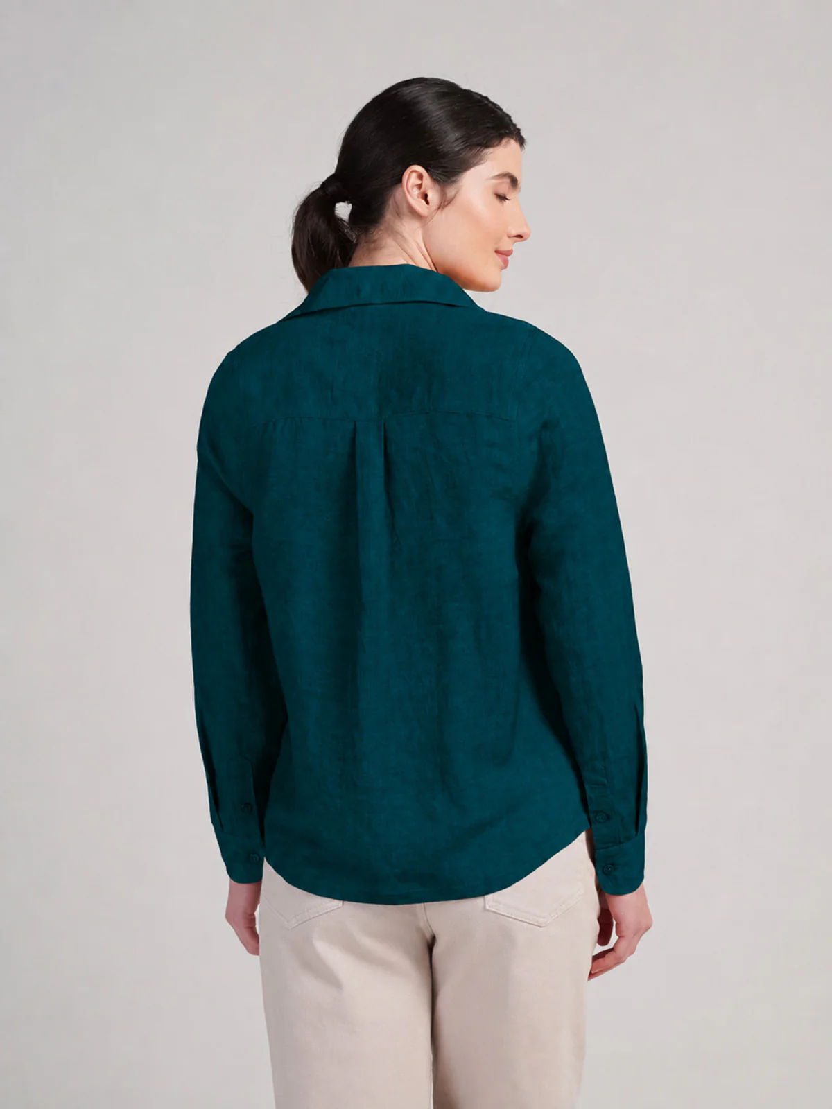 Long Sleeve Linen Shirt - Image 26
