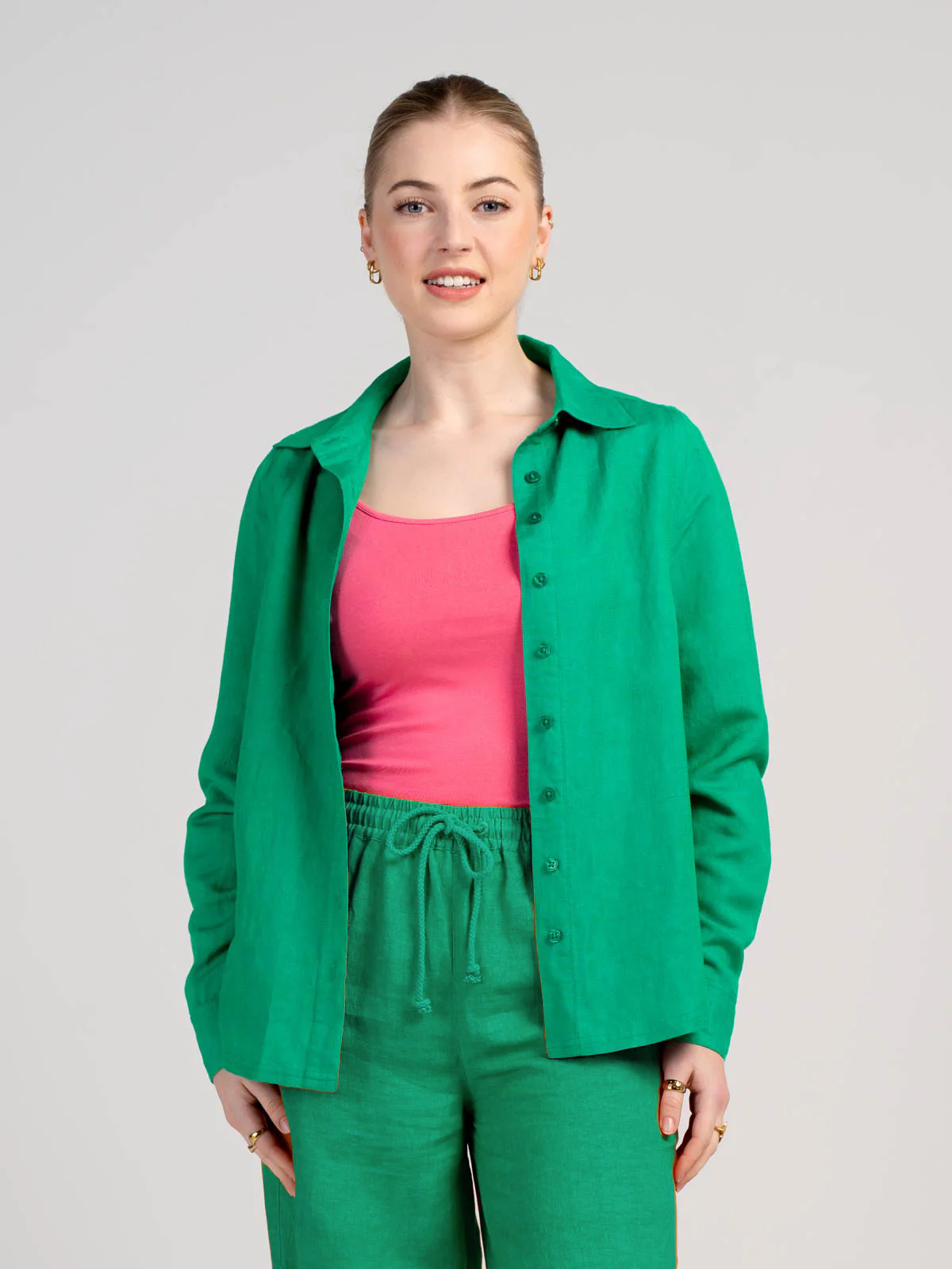 Long Sleeve Linen Shirt - Image 29