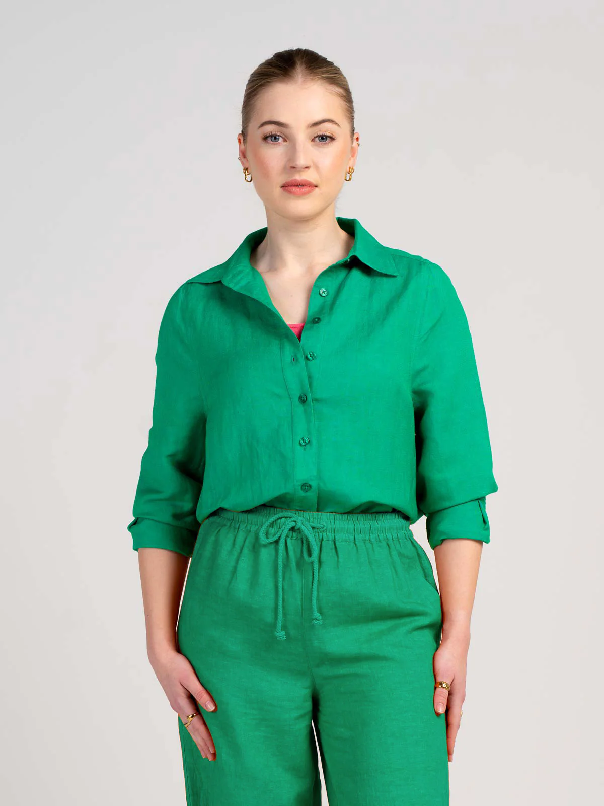 Long Sleeve Linen Shirt - Image 30