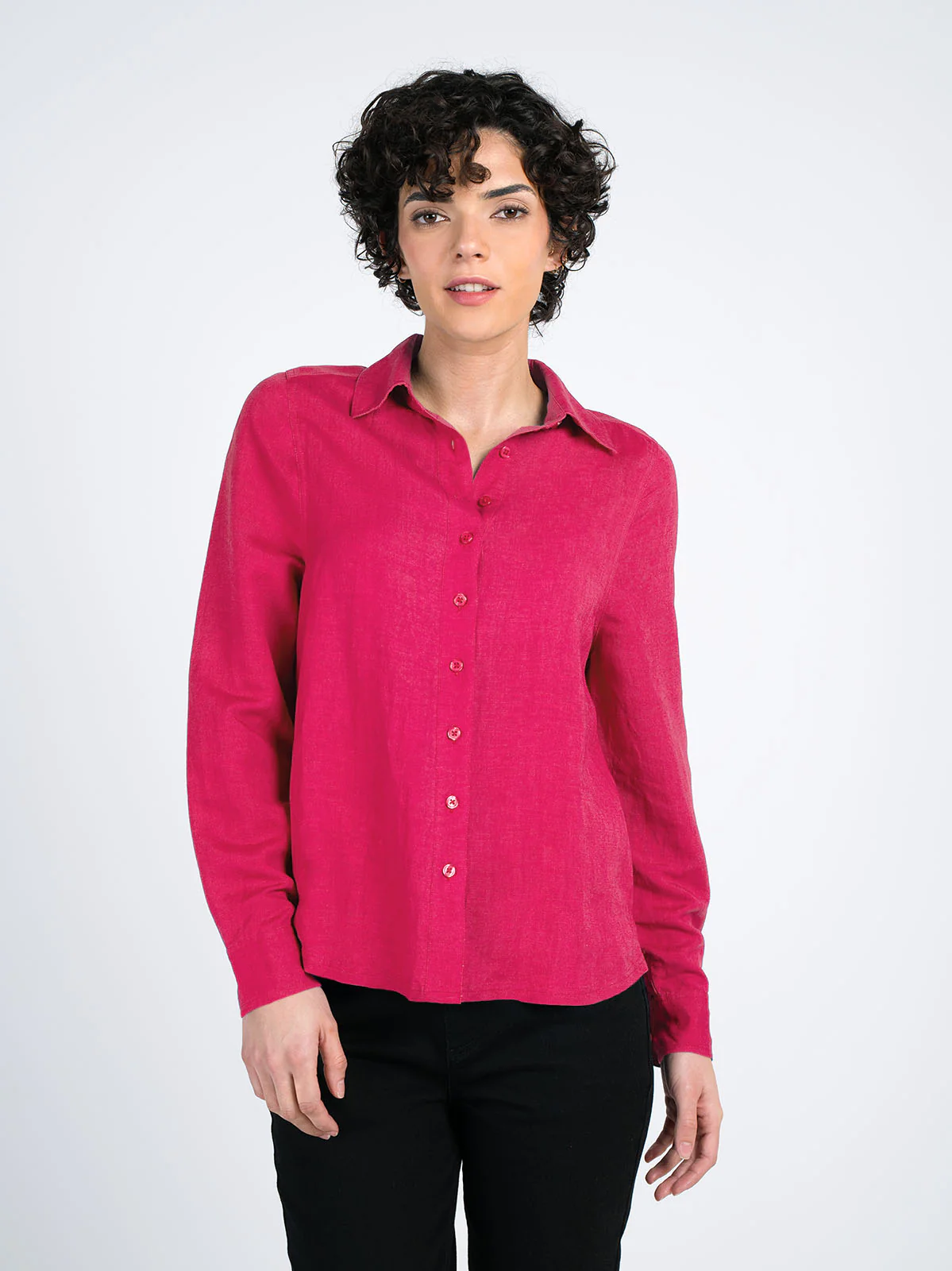 Long Sleeve Linen Shirt - Image 33