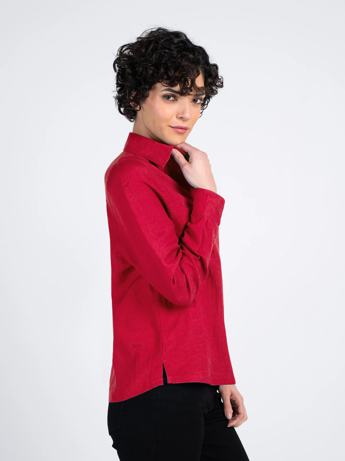 Long Sleeve Linen Shirt - Image 7