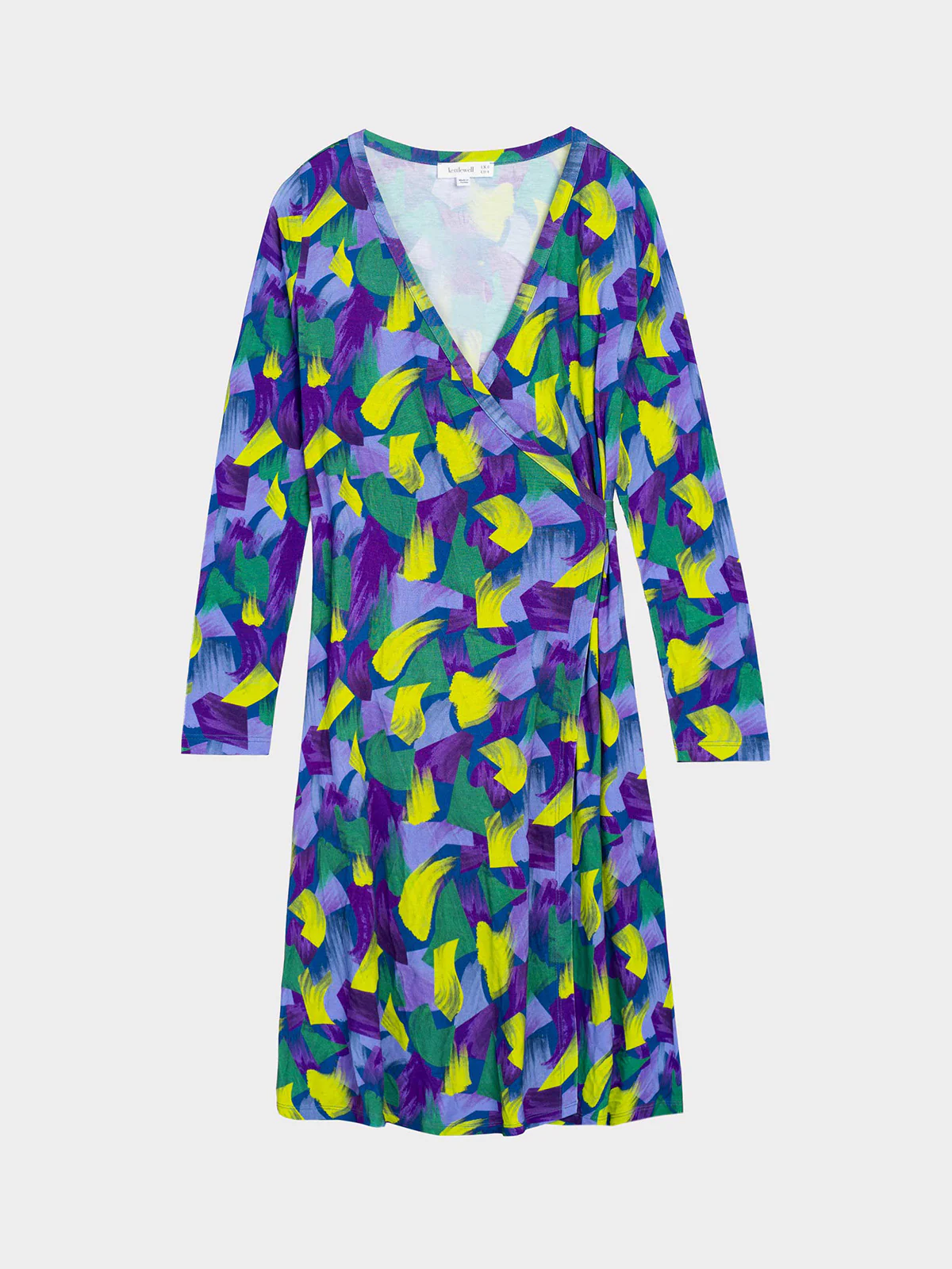 Long Sleeve Printed Wrap Dress - Image 12