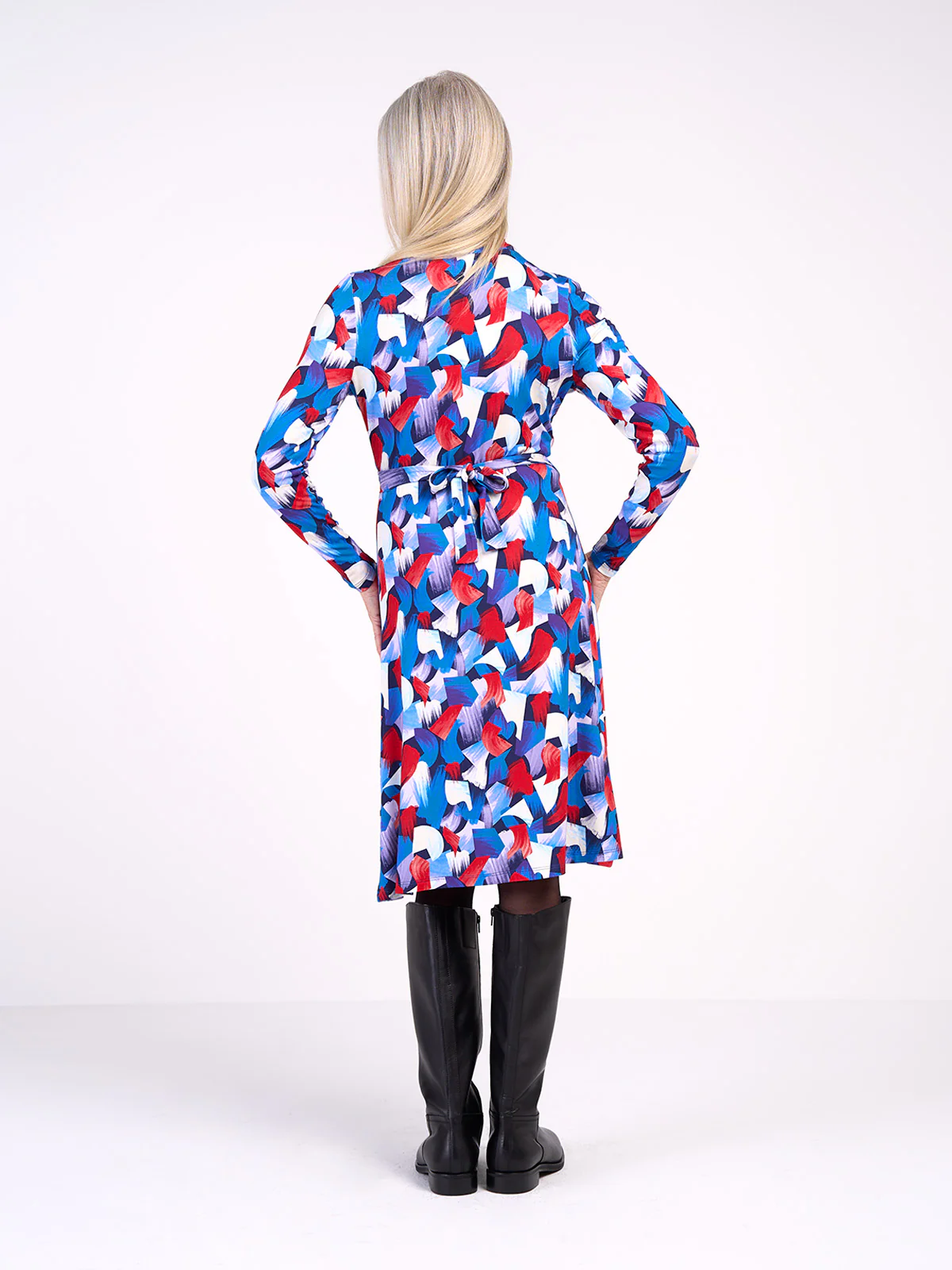 Long Sleeve Printed Wrap Dress - Image 15