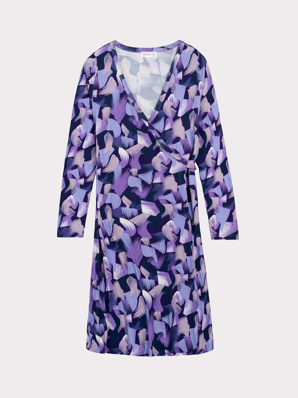 Long Sleeve Printed Wrap Dress - Image 9