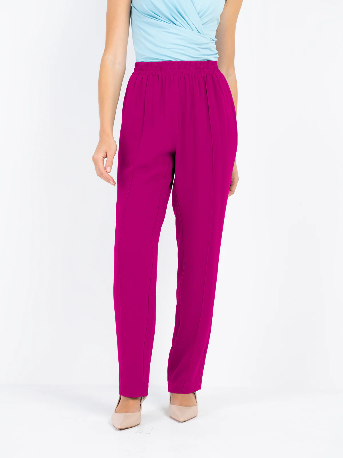 Pintuck Front Tapered Trouser