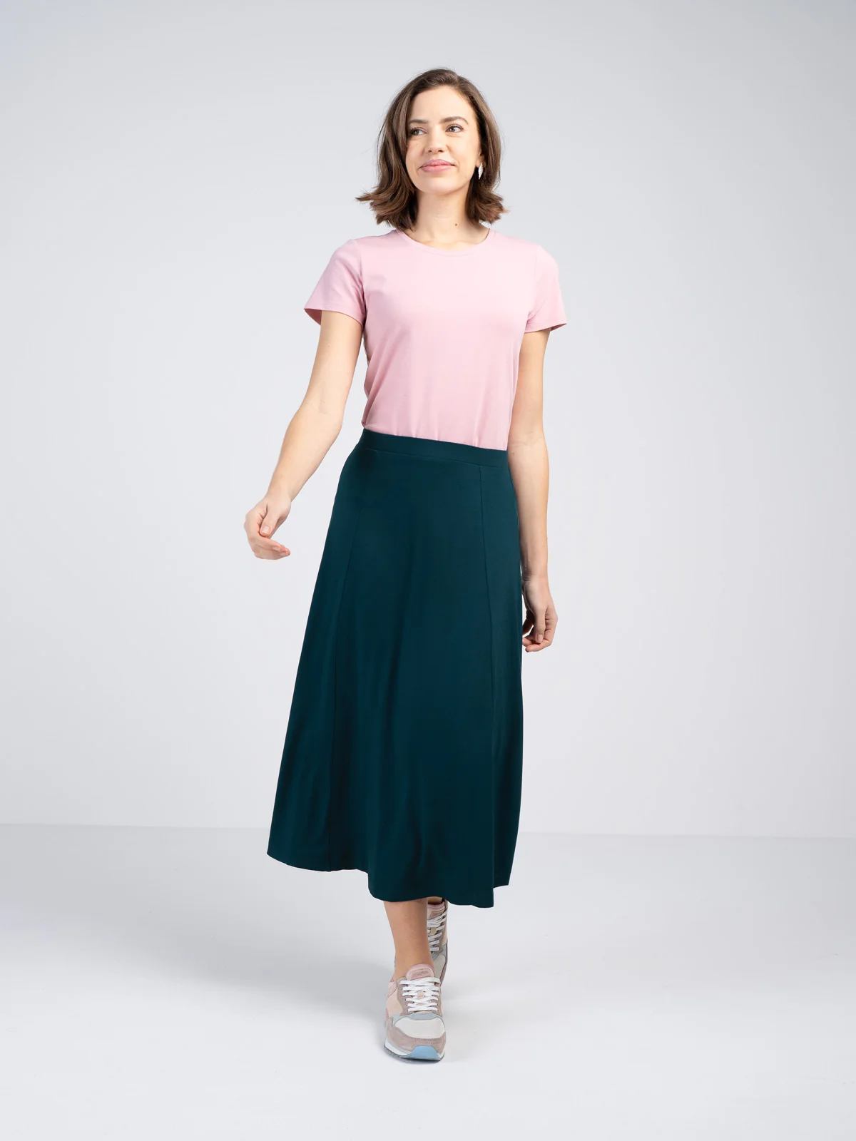 Plain Fit and Flare Jersey Skirt - Image 10